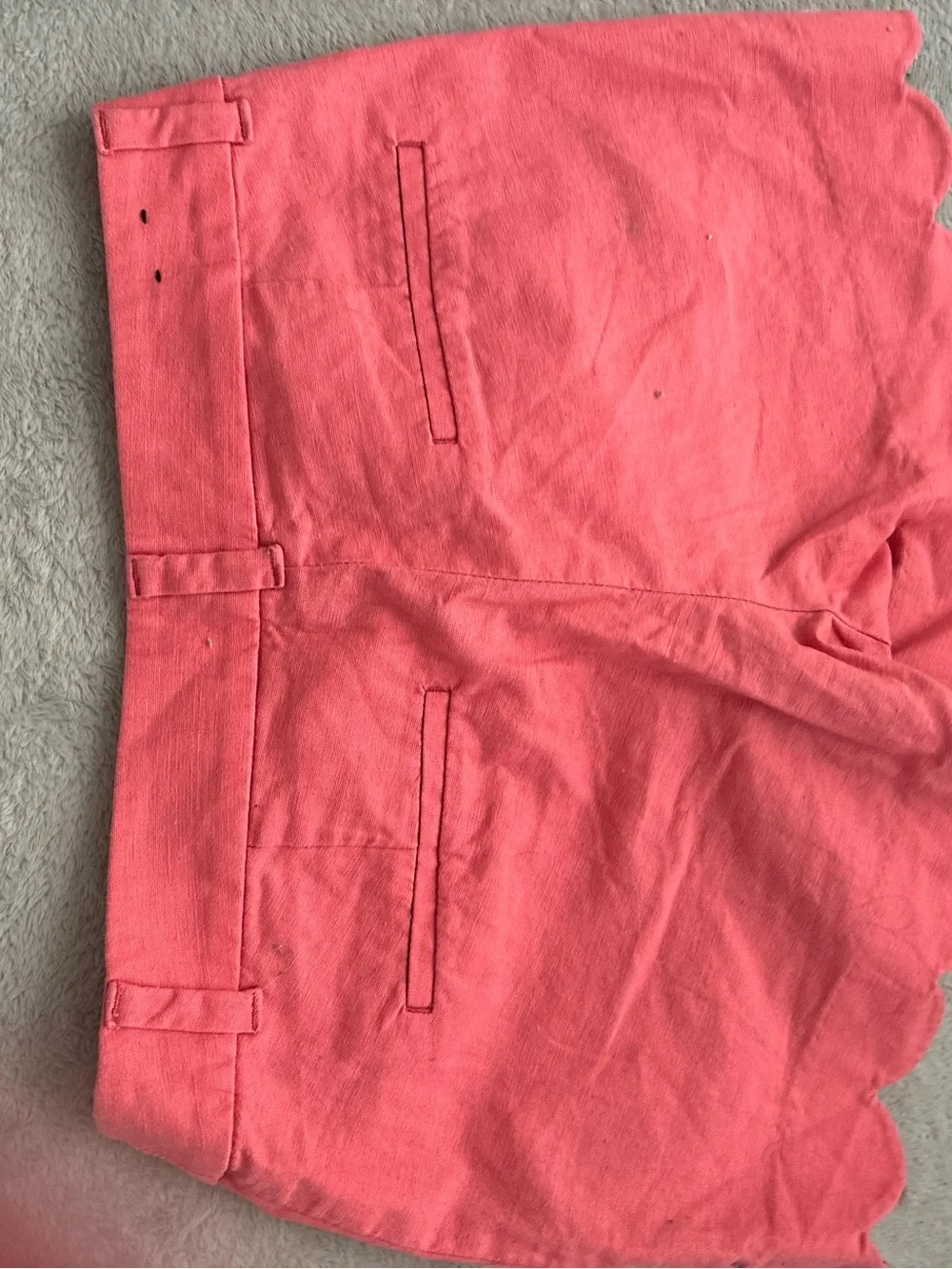 J. Crew Coral Scalloped High-Waist Shorts